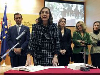 Carmen Vela, en su toma de posesión.