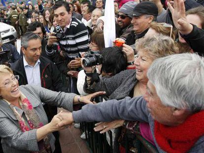 Bachelet, en un acto de campa&ntilde;a en Valpara&iacute;so.
