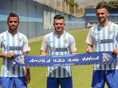 Benkhemassa, Lorenzo y Sadiku, los tres últimos fichajes del Málaga.