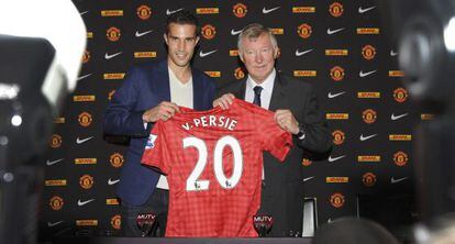 Van Persie, presentado ayer por Alex Ferguson como nuevo jugador del Manchester United.