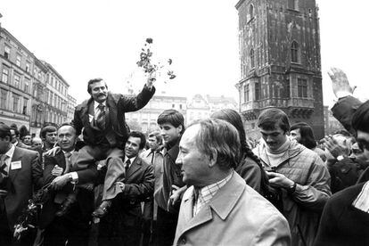Lech Walesa, en un acto en Cracovia en 1980.