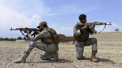 Soldados afganos en una operación contra el Estado Islámico (EI).