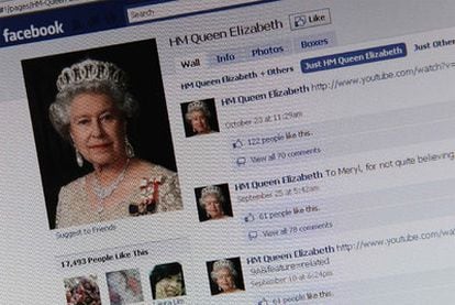 Página de la reina Isabel en Facebook.