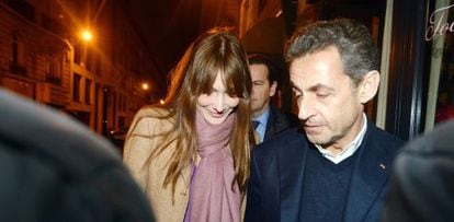 Carla Bruni y Nicolas Sarkozy, en el 57º cumpleaños del expresidente, en enero.