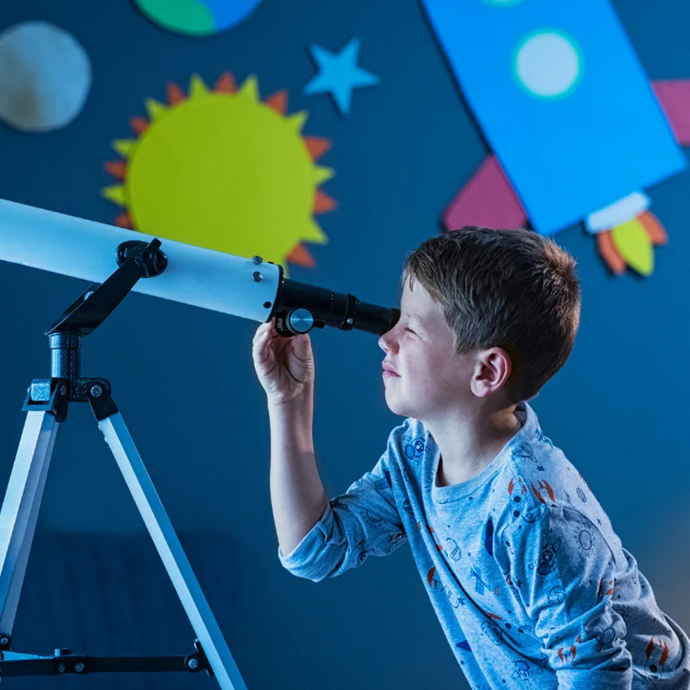 Telescopio Para Niños, Color Azul, Para Principiantes