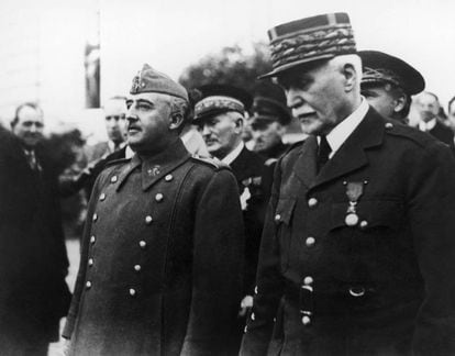 Franco y el mariscal P&eacute;tain, l&iacute;der de la Francia colaboracionista, en febrero de 1941 en Montepellier