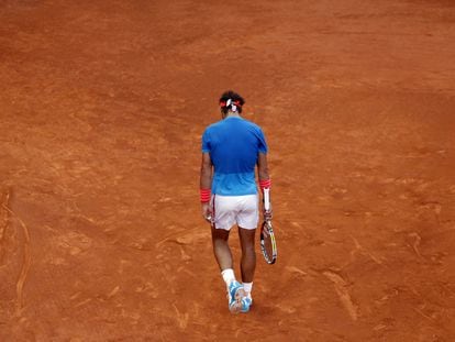 Rafael Nadal, durante la final del Mutua Madrid Open ante Andy Murray, disputada en la Caja Mágica, en Madrid.