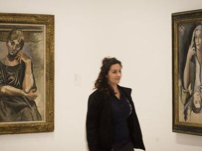 'Retrat d'Olga', de Picasso (1917), i 'Retrat de la meva germana', de Dalí (1923), dues de les obres enfrontades al Museu Picasso de Barcelona.