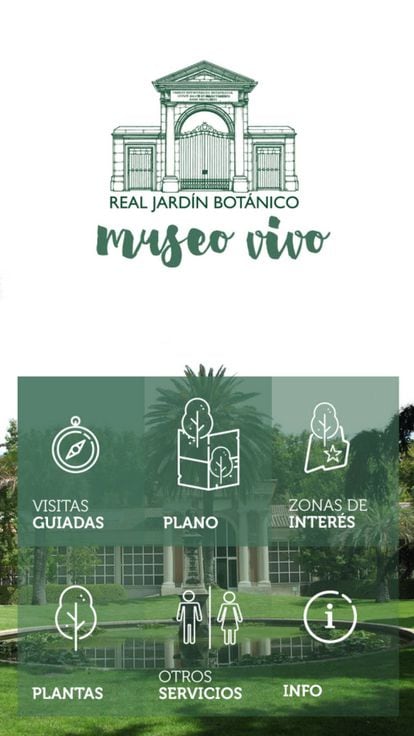 La interfaz de la 'app' RJB Museo Vivo.