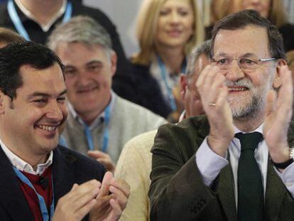 Rajoy junto al presidente del PP andaluz.