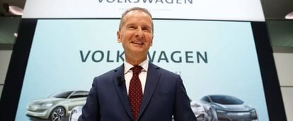 El consejero delegado de Volkswagen Herbert Diess en conferencia de prensa en Wolfsburg,