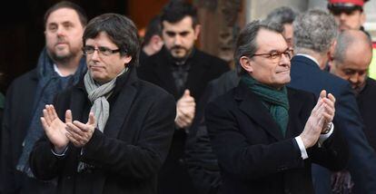 El expresident Artur Mas y el actual president, Carles Puigdemont.