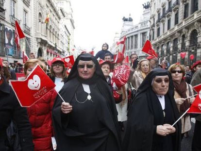Manifestación contra la ley del aborto en 2010.
