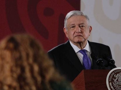 López Obrador, en la conferencia de prensa de este miércoles. 
 