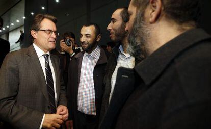 El líder de CiU, Artur Mas, ayer en un acto de la fundación Nous Catalans.