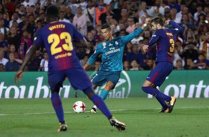 Cristiano Ronaldo marca el segundo gol del Real Madrid. 