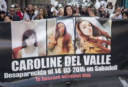 Manifestació el març passat per la desaparició de Caroline del Valle.