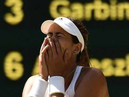 Muguruza celebra su pase a la final.