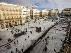 Vista áerea de la Puerta de Sol de Madrid, este domingo.