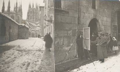 Joaquín Sorolla pintando en Burgos.