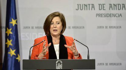 La consejera de Igualdad, María José Sánchez Rubio, este miércoles Sevilla.