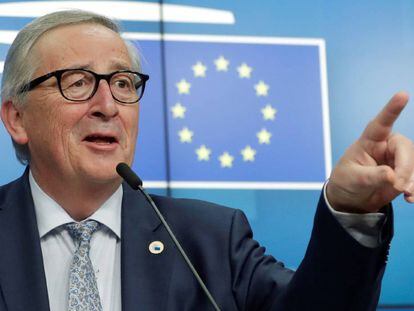 El actual presidente de la Comisión Europea, Jean-Claude Junckerd, en una conferencia de prensa en Bruselas (Bélgica).