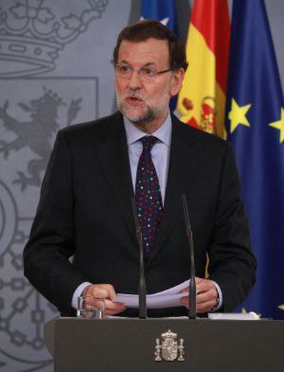 Mariano Rajoy, en una compareixença a la Moncloa.