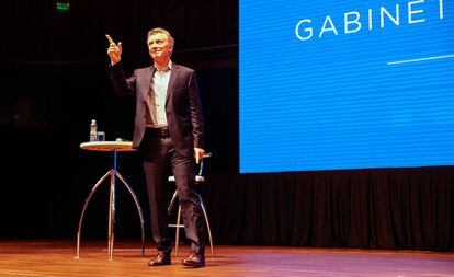 Mauricio Macri durante una reunión de gabinete ampliado, a principios de diciembre.