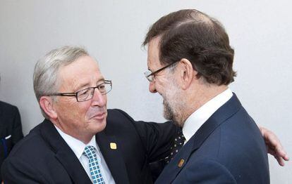 Juncker y Rajoy, este mi&eacute;rcoles en Bruselas.