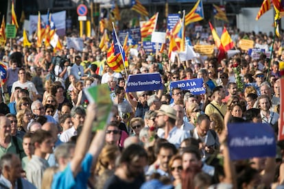 Manifestación de repulsa a los atentados, el 26 de agosto de 2017.