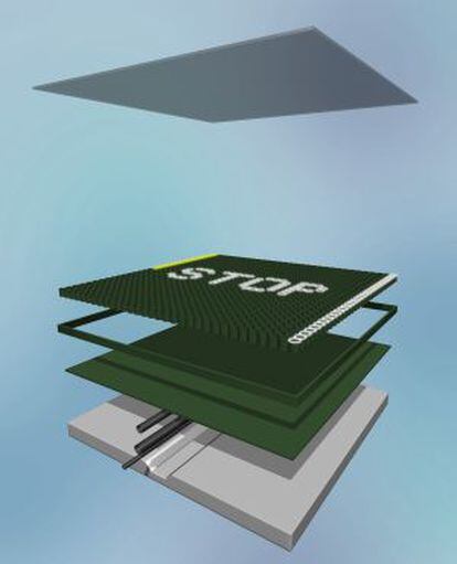 Fotomontaje de la estructura de los paneles solares.