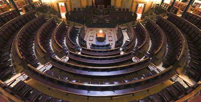 Vista del hemiciclo del Congreso de los Diputados.