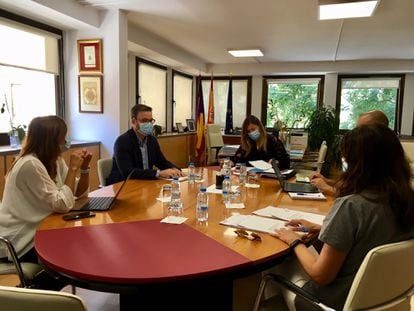 Reunión de la Conselleria de Salud y Consumo con el Ayuntamiento de Palma, este miércoles.