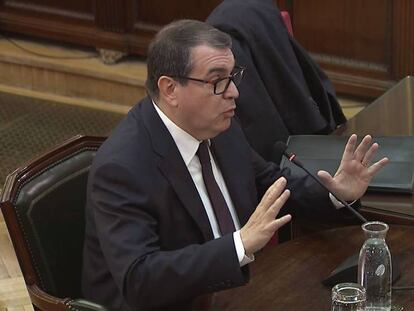 Declaración de Jordi Jané, exconseller de Interior de la Generalitat, este martes en el Tribunal Supremo.
