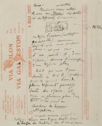 Nota manuscrita de Duchamp