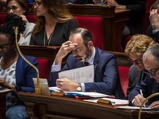 El primer ministro francés, Édouard Philippe, en la Asamblea Nacional.