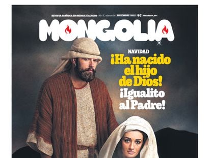 La portada de 'Mongolia' por la que presentó una querella la asociación Abogados Cristianos, tomada de la propia web de la revista satírica.