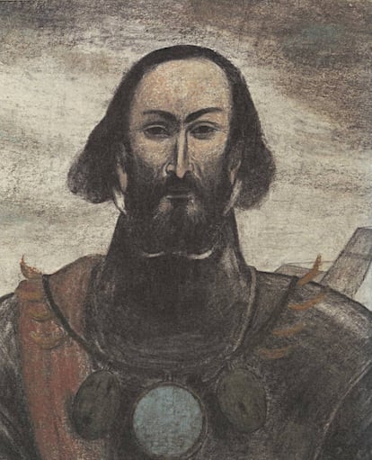 Hernán Cortés, dibujado por Pablo Auladell para la película 'El sueño de Malinche', de Gonzalo Suárez.