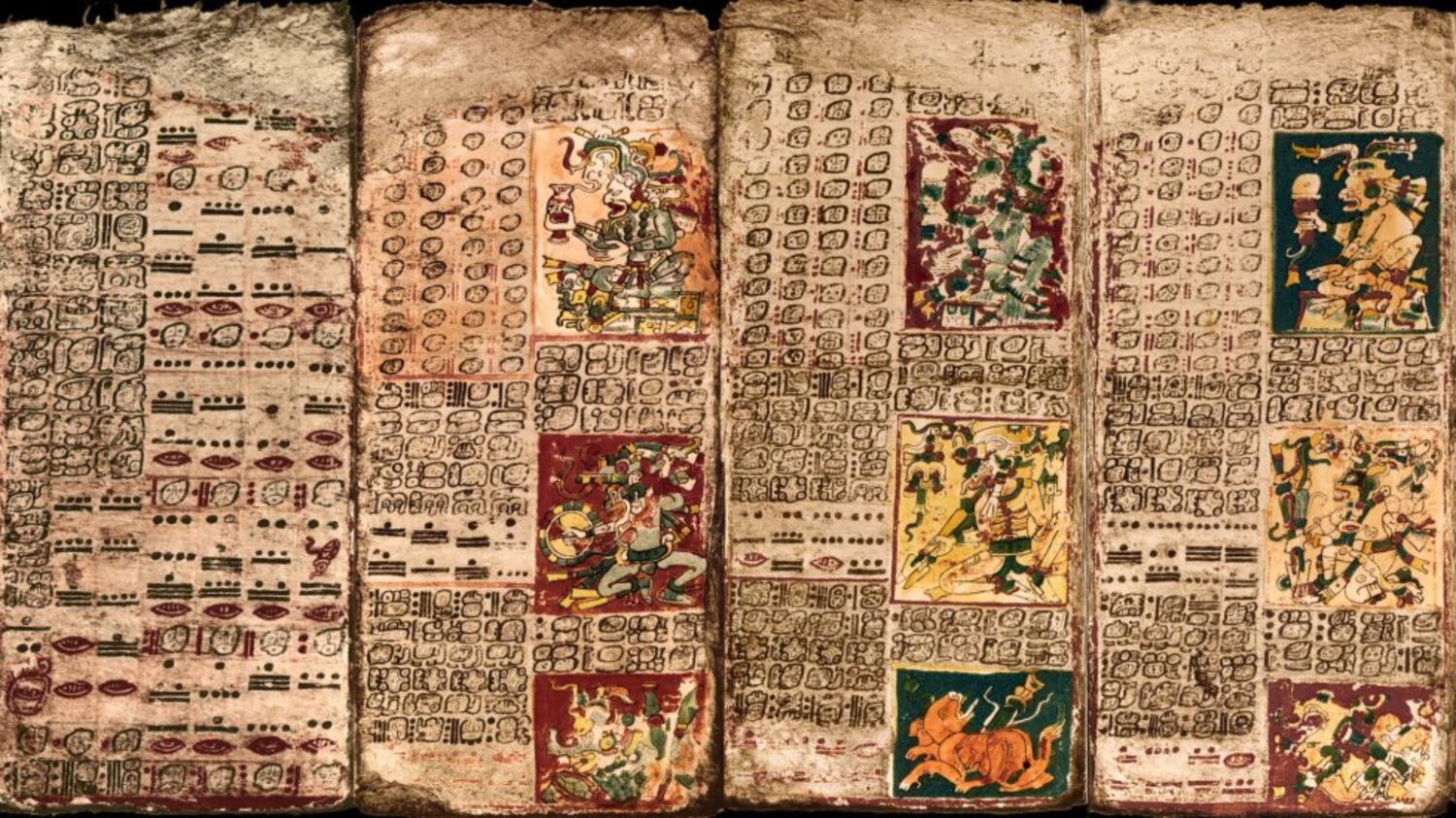 Una imagen del Códice Maya de Dresde, que se encuentra en Alemania.