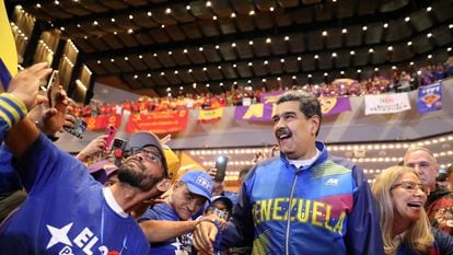 El presidente de Venezuela, Nicolás Maduro, en un acto de su coalición.