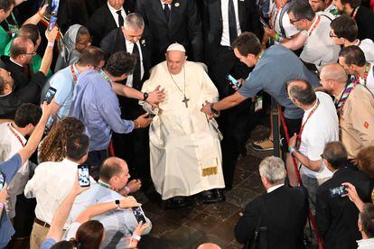 The pontiff leaves the Jerónimos Monastery this Thursday.