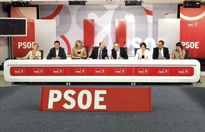 Reuni&oacute;n de la ejecutiva federal  del PSOE, el pasado lunes.  