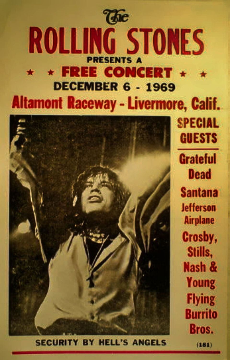 Cartel del festival de Altamont de 1969.