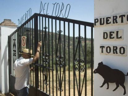 Acceso a la finca Puerta del Toro en la localidad cordobesa de Villanueva del Rey, donde se suicidó Miguel Blesa.