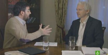 Una imagen de la entrevista de Julian Assange en 'Salvados'.