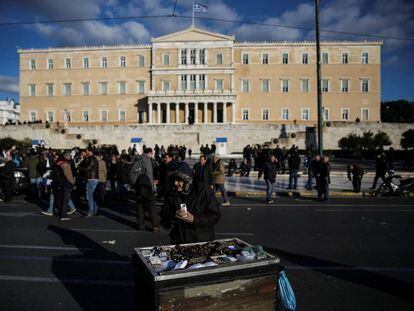 Protesta ante el Parlamento griego, el 14 de febrero.