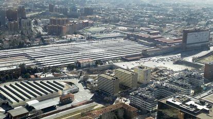 Vista aérea de la estación de Chamartín.