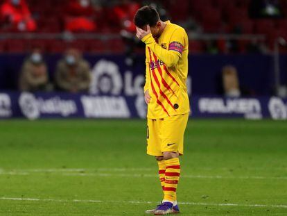 Messi, durante el encuentro ante el Atlético.