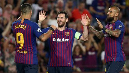 Messi celebra un dels gols.