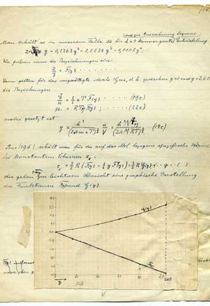 El manuscrito original de Einstein hallado en Leiden (Holanda).